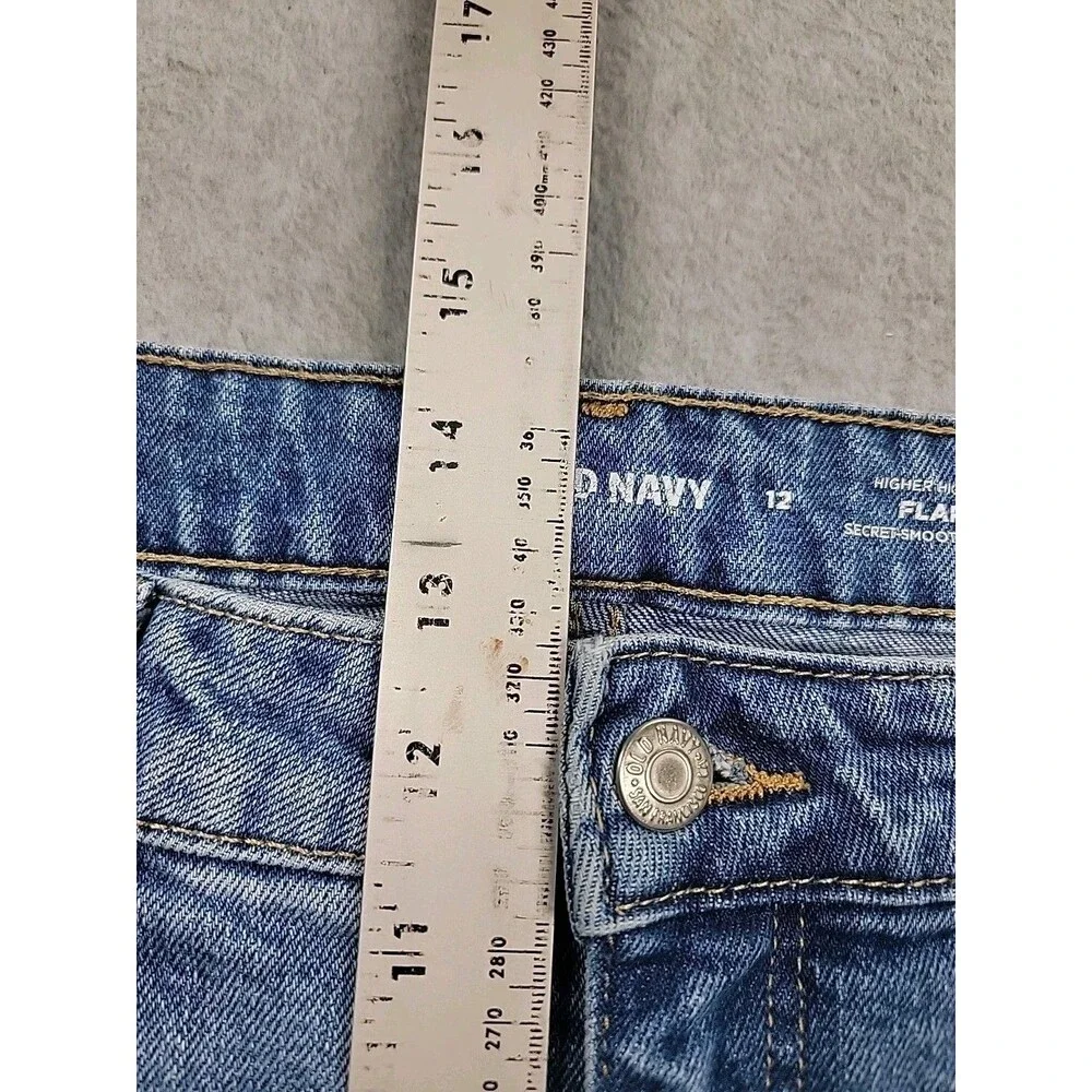 Old Navy Flare Jeans Womens‎ 12 33x31.5  Medium Blue Stretch High Rise Boho - Picture 8 of 13